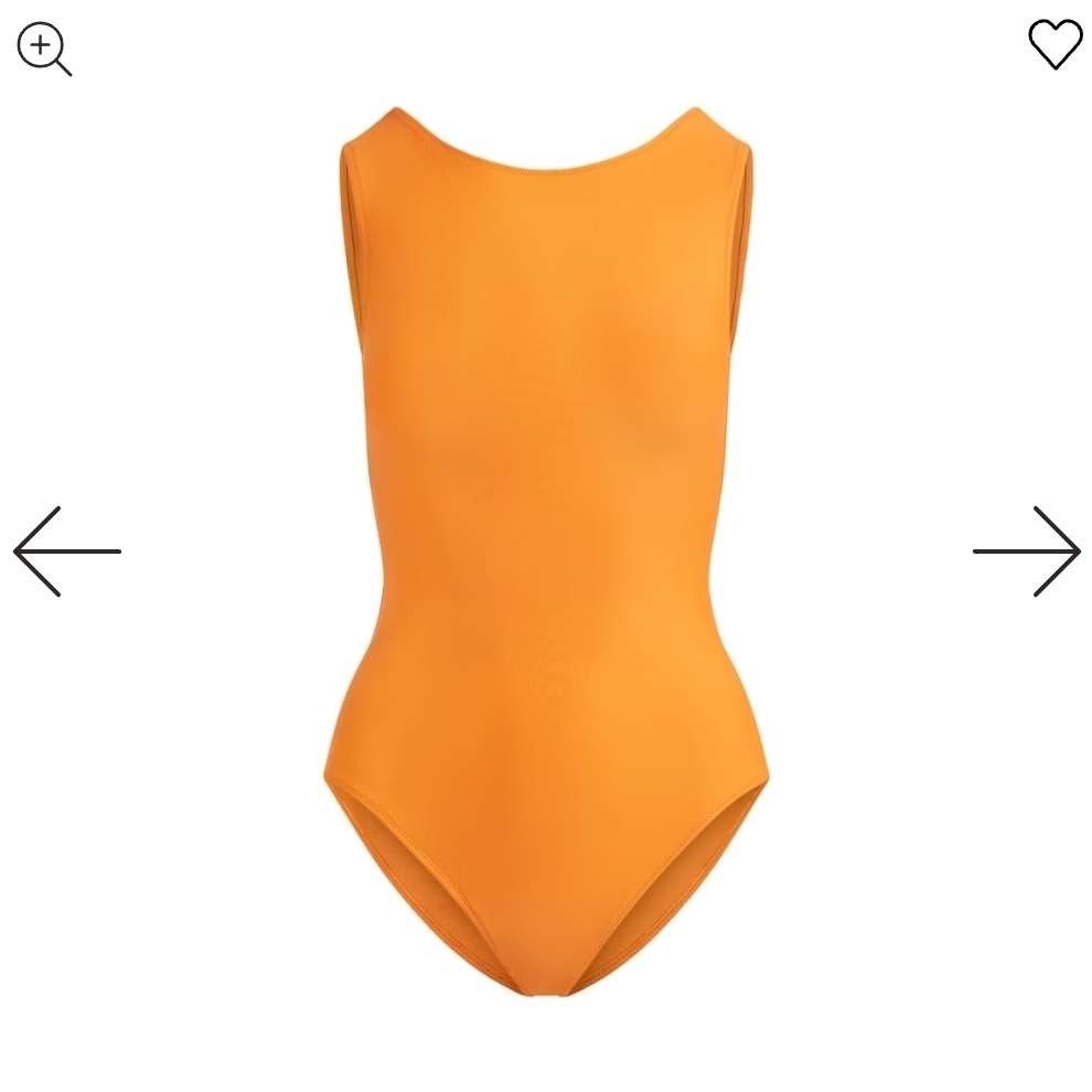 Skims Signature High Neck Swim One Piece Tangerine (Size L) - Nwt